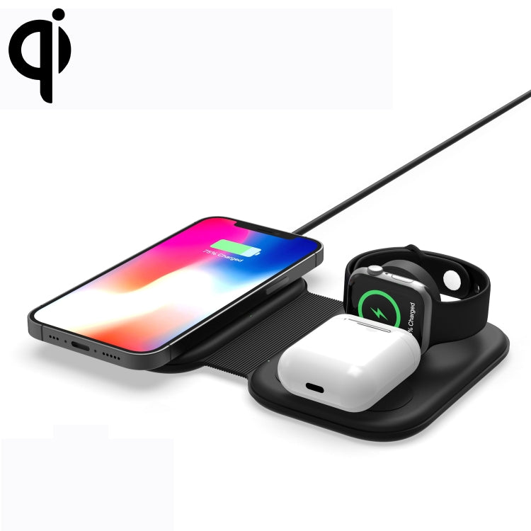 Sạc không dây gập đa chức năng từ tính 3 trong 1 15W F20 cho iPhone Series & Apple Watch & AirPods, F20