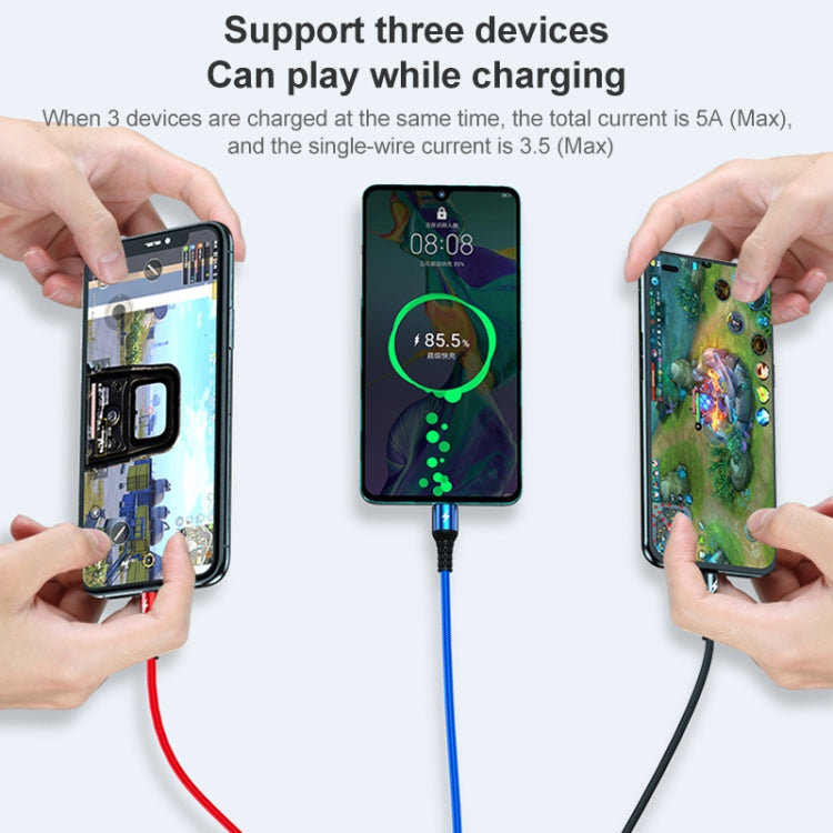 K061 Cáp dữ liệu sạc nhanh tròn 3 trong 1 USB sang 8 chân + USB-C / Type-C + Micro USB dài 1.2m 5A