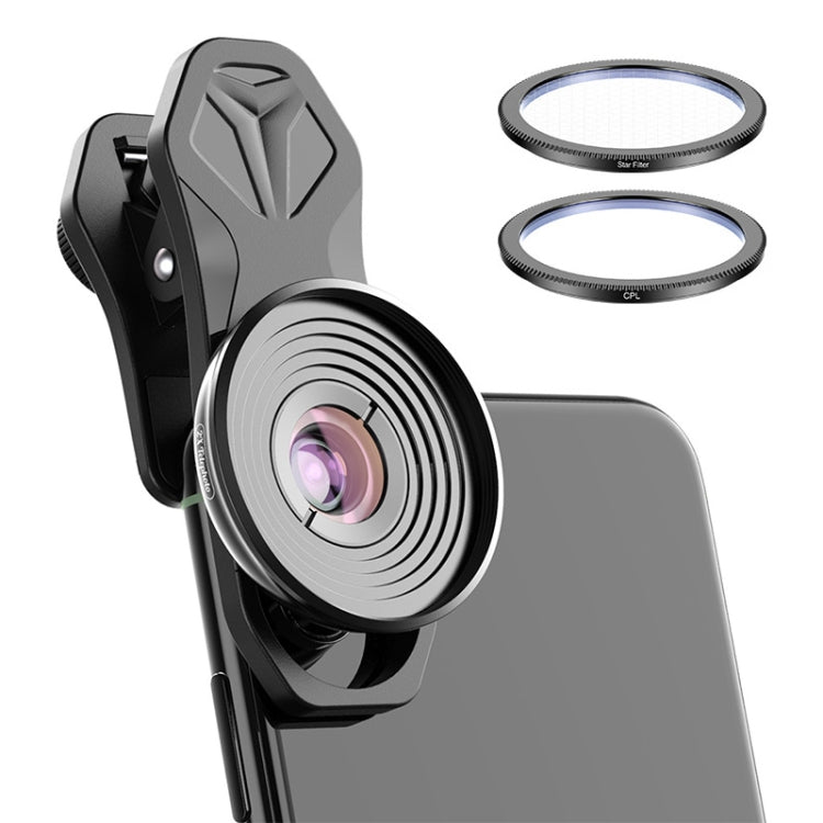 Bộ ống kính APEXEL APL-HB10X Macro Telephoto kẹp + Bộ lọc ánh sáng sao + CPL, APL-HB10X