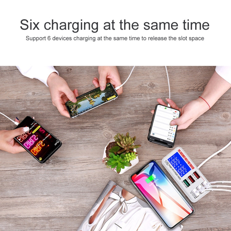 WLX-896+ Bộ sạc USB đa chức năng 6 trong 1 màn hình kỹ thuật số thông minh, WLX-896+(phích cắm AU), WLX-896+(phích cắm EU), WLX-896+(phích cắm UK), WLX-896+(phích cắm US)