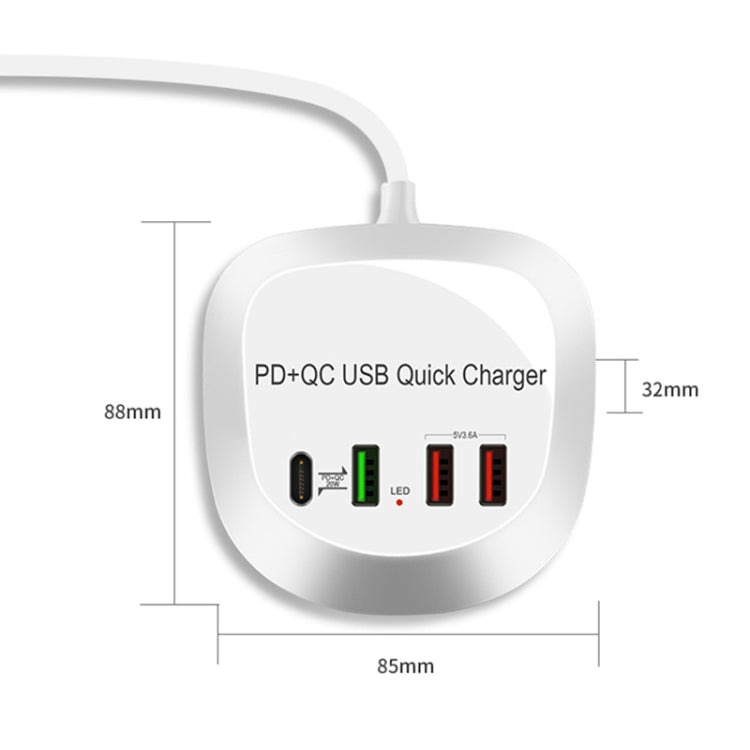 WLX-T3P Bộ sạc USB đa chức năng sạc nhanh PD + QC 4 trong 1, phích cắm WLX-T3P AU, WLX-T3P EU, WLX-T3P UK, WLX-T3P US