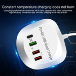 WLX-T3P Bộ sạc USB đa chức năng sạc nhanh PD + QC 4 trong 1, phích cắm WLX-T3P AU, WLX-T3P EU, WLX-T3P UK, WLX-T3P US