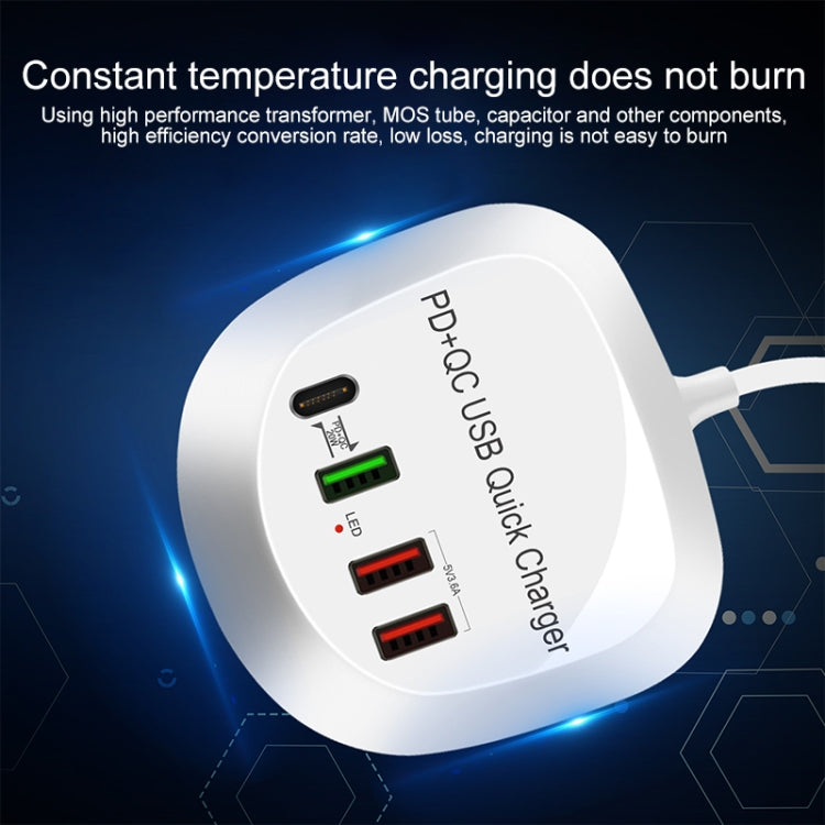 WLX-T3P Bộ sạc USB đa chức năng sạc nhanh PD + QC 4 trong 1, phích cắm WLX-T3P AU, WLX-T3P EU, WLX-T3P UK, WLX-T3P US