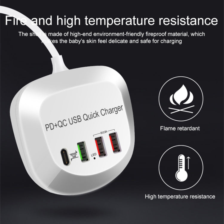 WLX-T3P Bộ sạc USB đa chức năng sạc nhanh PD + QC 4 trong 1, phích cắm WLX-T3P AU, WLX-T3P EU, WLX-T3P UK, WLX-T3P US