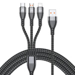 ADC-138 Cáp dữ liệu bện sạc nhanh 66W 3 trong 1 USB sang 8 chân + Micro USB + USB-C / Type-C, chiều dài cáp: 1.2m