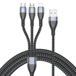 ADC-138 Cáp dữ liệu bện sạc nhanh 66W 3 trong 1 USB sang 8 chân + Micro USB + USB-C / Type-C, chiều dài cáp: 1.2m
