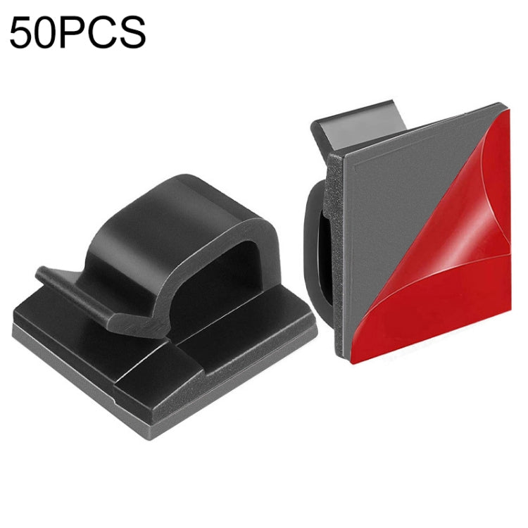 HG2392 50 cái kẹp cố định tổ chức dây cáp trên bàn, loại keo: đỏ và xám, 50 cái / đỏ và xám