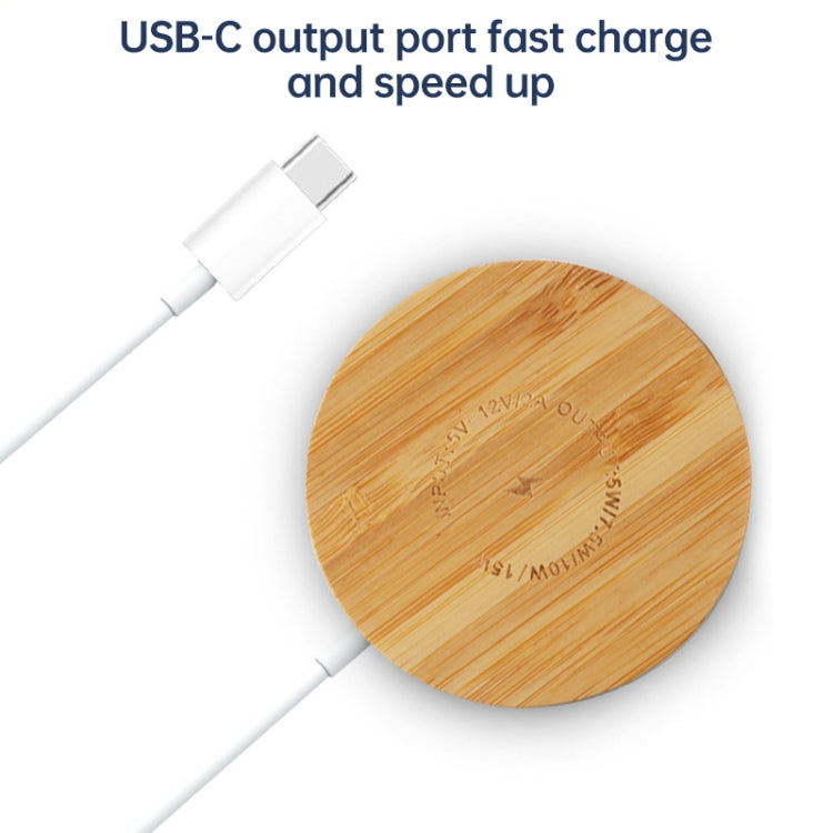 Sạc không dây từ tính tròn tre Magsafe 15W JYD01