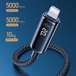REMAX RC-128i Cáp dữ liệu sạc nhanh 20W hợp kim kẽm bện USB Type-C / USB-C sang 8 chân có màn hình kỹ thuật số thông minh, chiều dài: 1.2m