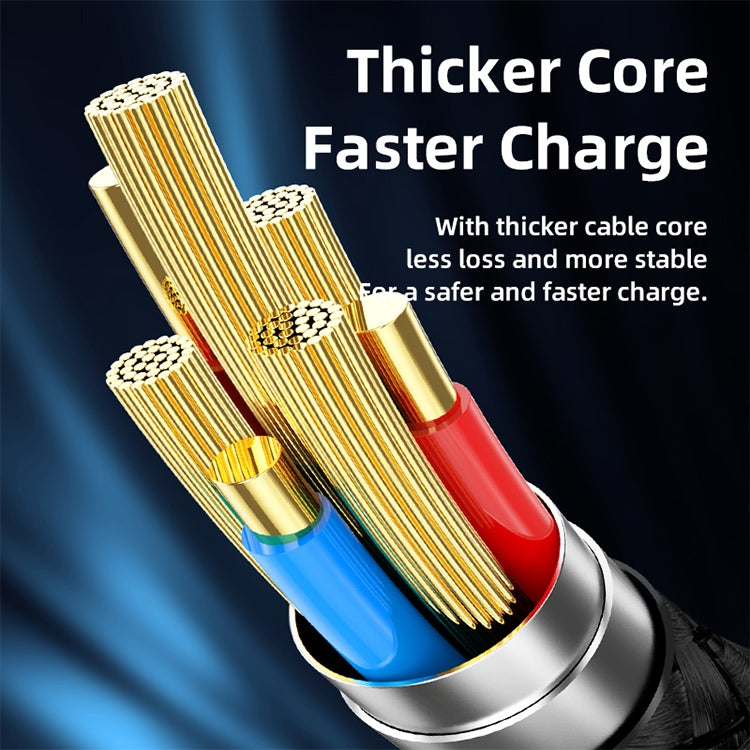 REMAX RC-128i Cáp dữ liệu sạc nhanh 20W hợp kim kẽm bện USB Type-C / USB-C sang 8 chân có màn hình kỹ thuật số thông minh, chiều dài: 1.2m