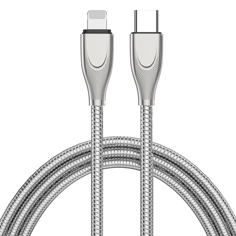 ADC-009 Cáp dữ liệu sạc nhanh ống hợp kim kẽm USB-C / Type-C sang 8 Pin, chiều dài cáp: 1m, USB-C / Type-C sang 8 Pin