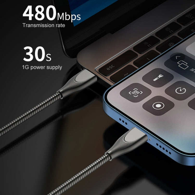 ADC-009 Cáp dữ liệu sạc nhanh 1m USB sang 8 chân ống hợp kim kẽm, USB sang 8 chân