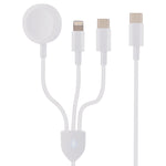 Cáp dữ liệu sạc không dây 3 trong 1 USB-C / Type-C sang 8 Pin + USB-C / Type-C + sạc đồng hồ từ tính, chiều dài cáp: 1.2m, 3 trong 1