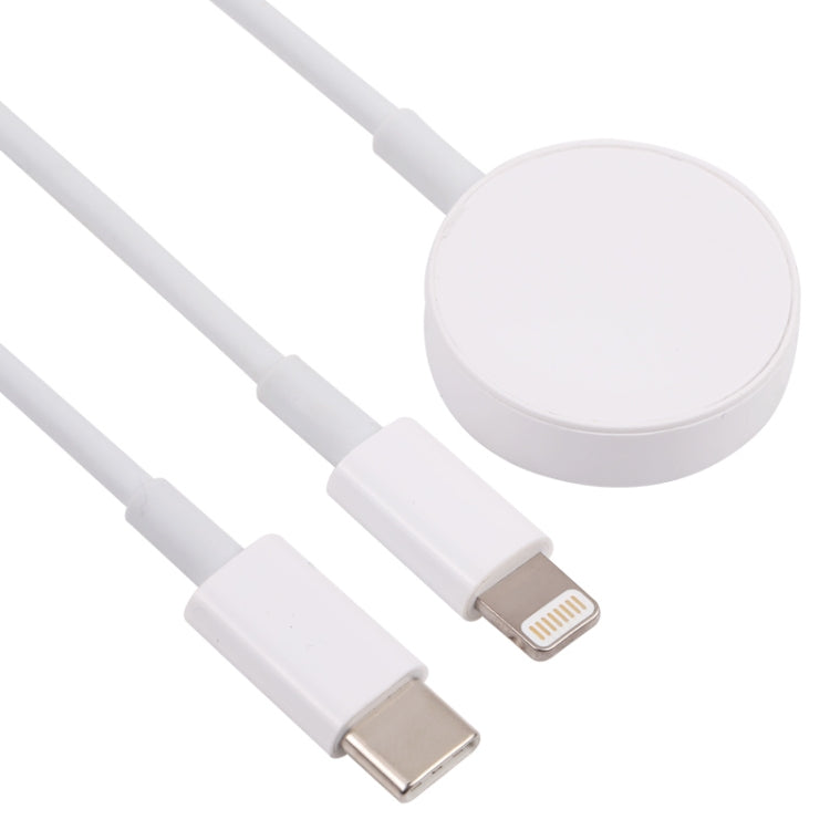 Cáp dữ liệu sạc không dây 3 trong 1 USB-C / Type-C sang 8 Pin + USB-C / Type-C + sạc đồng hồ từ tính, chiều dài cáp: 1.2m, 3 trong 1