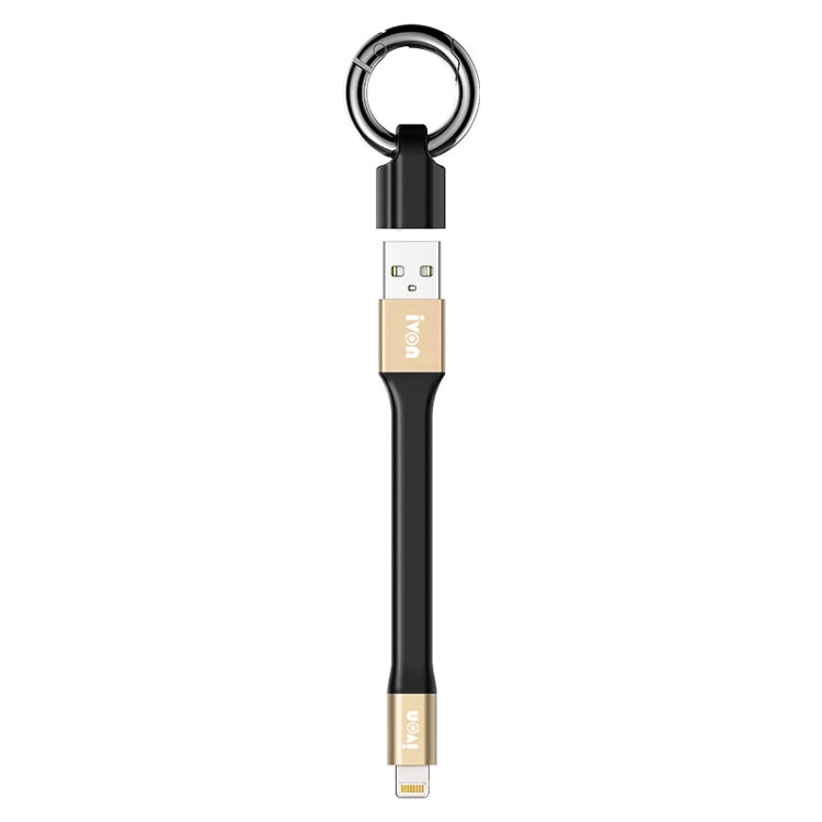 Cáp dữ liệu di động IVON CA90 2.4A USB sang 8 Pin có vòng, chiều dài: 14.5cm, 8 Pin