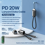 REMAX RC-140i Dòng Thor Cáp dữ liệu dây đeo di động PD 20W USB-C / Type-C sang 8 Pin, chiều dài cáp: 1.2m, USB-C / Type-C sang 8 Pin
