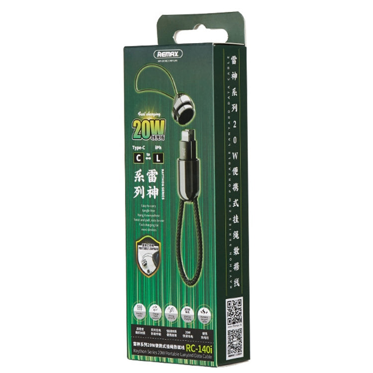 REMAX RC-140i Dòng Thor Cáp dữ liệu dây đeo di động PD 20W USB-C / Type-C sang 8 Pin, chiều dài cáp: 1.2m, USB-C / Type-C sang 8 Pin