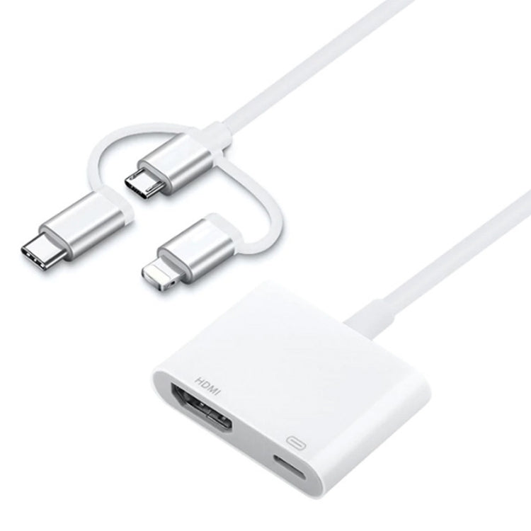 Bộ chuyển đổi A18 Pro 3 trong 1 8 Pin + Type-C + Micro USB sang HDMI + 8 Pin Digital AV