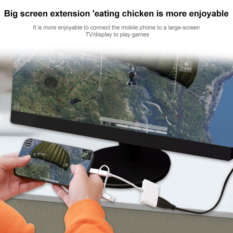 Bộ chuyển đổi A18 Pro 3 trong 1 8 Pin + Type-C + Micro USB sang HDMI + 8 Pin Digital AV
