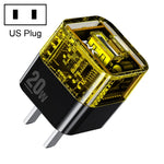 Sạc trong suốt WK WP-U149 20W USB+USB-C/Type-C cổng đôi, phích cắm Mỹ