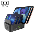 Trạm sạc thông minh 5 cổng USB + Type-C 100W YFY-A54 với giá đỡ điện thoại & máy tính bảng, phích cắm US, YFY-A54