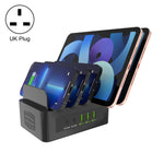 Trạm sạc thông minh 5 cổng USB + Type-C 100W YFY-A54 với giá đỡ điện thoại & máy tính bảng, phích cắm US, YFY-A54