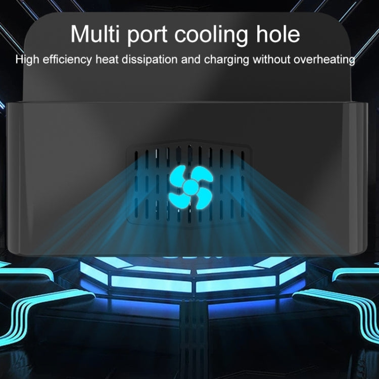 Trạm sạc thông minh 5 cổng USB + Type-C 100W YFY-A54 với giá đỡ điện thoại & máy tính bảng, phích cắm US, YFY-A54