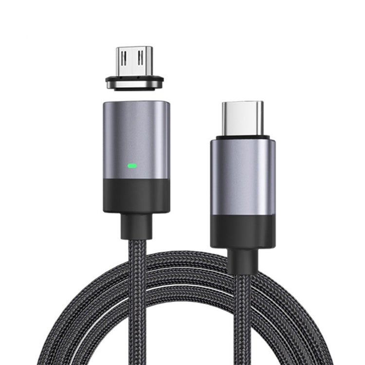 Cáp dữ liệu sạc nhanh nam châm USB-C / Type-C sang Micro USB 15W, kiểu: cáp 1m + đầu nam châm, Micro USB
