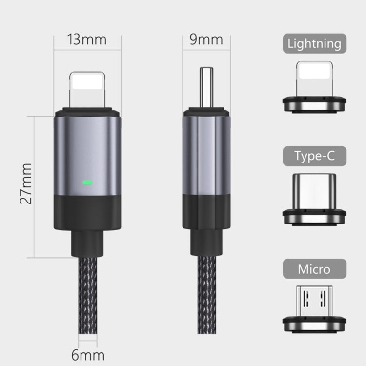 Cáp dữ liệu sạc nhanh nam châm USB-C / Type-C sang Micro USB 15W, kiểu: cáp 1m + đầu nam châm, Micro USB