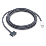 Cáp dữ liệu sạc nhanh bện USB-C / Type-C sang Magsafe 3, Chiều dài: 2m, Màu xanh dương, Trắng