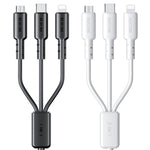 WEKOME WDC-02 Dòng Năng Lượng Thủy Triều 3A Cáp Dữ Liệu USB sang 8 Pin+Type-C+Micro USB 3 trong 1 PVC, Chiều dài: 1.2m