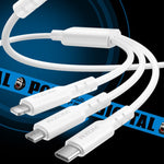 WEKOME WDC-02 Dòng Năng Lượng Thủy Triều 3A Cáp Dữ Liệu USB sang 8 Pin+Type-C+Micro USB 3 trong 1 PVC, Chiều dài: 1.2m