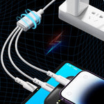 WEKOME WDC-02 Dòng Năng Lượng Thủy Triều 3A Cáp Dữ Liệu USB sang 8 Pin+Type-C+Micro USB 3 trong 1 PVC, Chiều dài: 1.2m