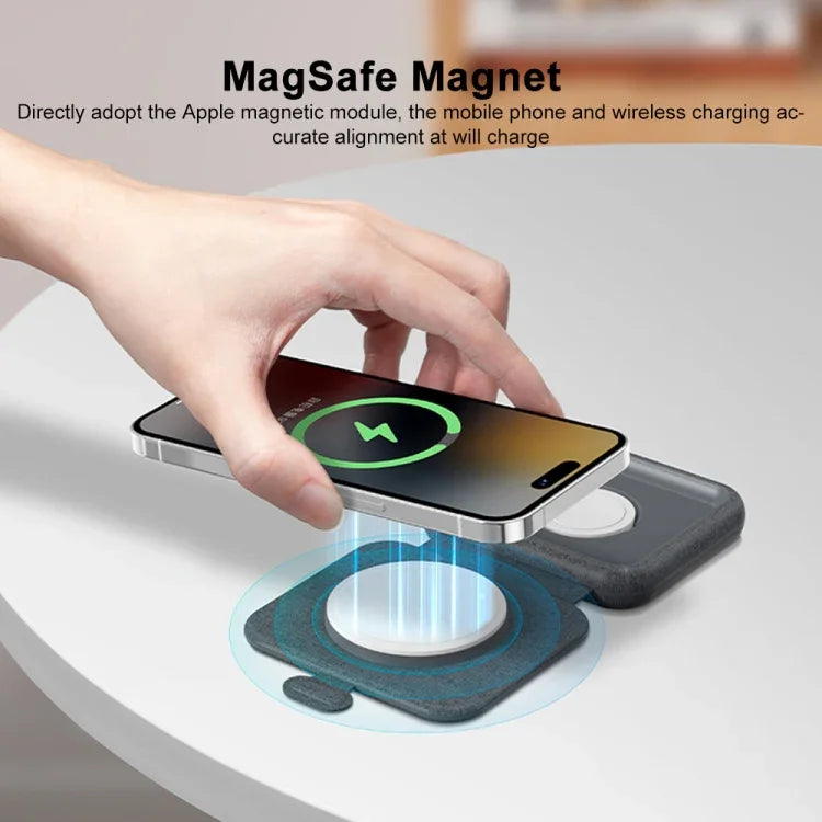Sạc không dây từ tính gập đôi MOMAX UD30 Q.Mag Go 2 trong 1 Magsafe