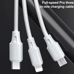 Cáp dữ liệu sạc nhanh WK WDC-103 3A 3 trong 1 8 Pin + Micro USB + Type-C / USB-C Fullspeed Pro, chiều dài: 1.15m