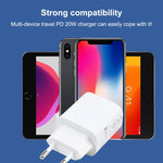 T087 Bộ Sạc Du Lịch 20W USB-C / Type-C + USB Cổng Sạc Nhanh, Phích Cắm EU, Phích Cắm EU