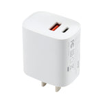 U087 Bộ Sạc Du Lịch 20W USB-C / Type-C + USB Cổng Sạc Nhanh, Phích Cắm US, Phích Cắm US