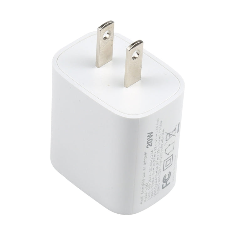 U087 Bộ Sạc Du Lịch 20W USB-C / Type-C + USB Cổng Sạc Nhanh, Phích Cắm US, Phích Cắm US