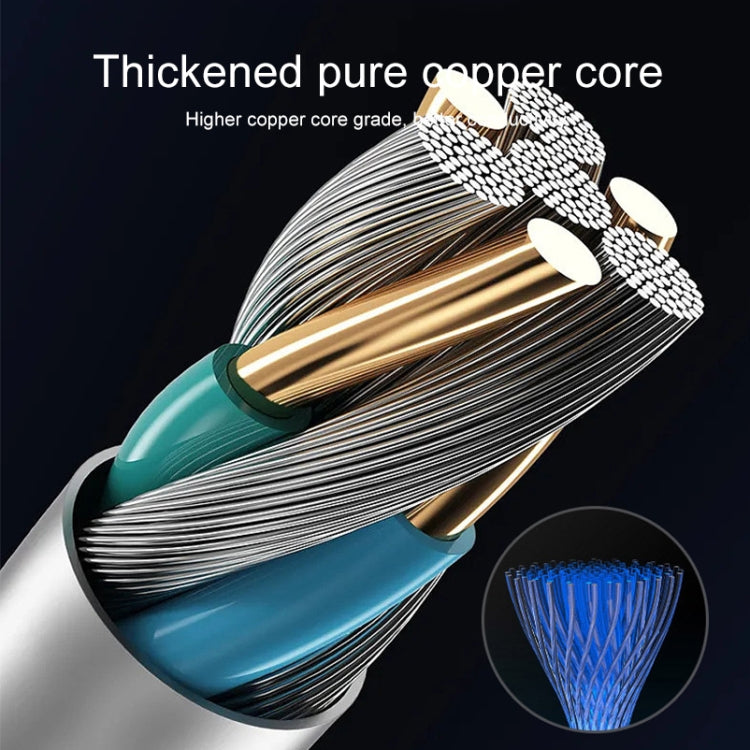 Cáp dữ liệu sạc 100W 6A Type-C sang 8 Pin + Type-C + Micro USB, dài 1.3m