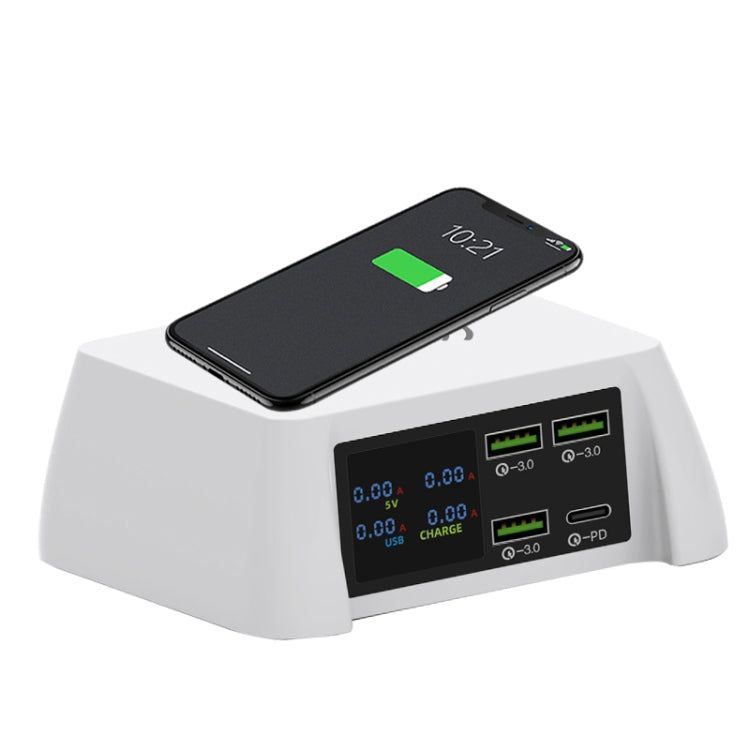Trạm sạc không dây thông minh đa chức năng F96 100W USB x3 + PD