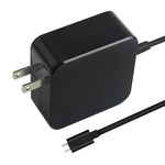 Bộ sạc di động 65W USB-C / Type-C cho laptop với cáp sạc Type-C, phích cắm US, 65W phích cắm US / Đen
