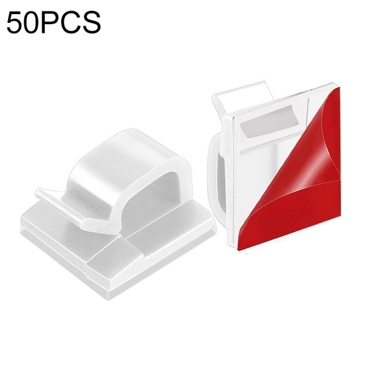 HG2392 50 cái kẹp cố định dây cáp dữ liệu để bàn, loại keo: Acrylic, 50 cái / Acrylic
