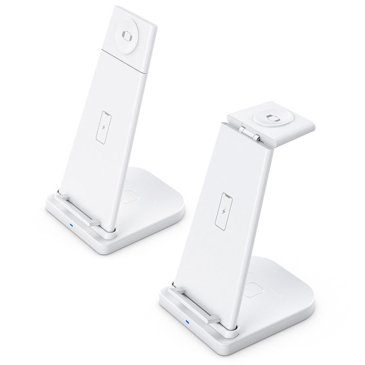 Sạc không dây đa chức năng 3 trong 1 QC 3.0 10W đứng, có chức năng giá đỡ, phù hợp cho điện thoại di động / Apple Watch / AirPods