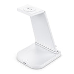 Sạc không dây đa chức năng 3 trong 1 QC 3.0 10W đứng, có chức năng giá đỡ, phù hợp cho điện thoại di động / Apple Watch / AirPods