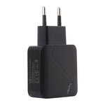 LZ-819A+C QC3.0 USB + PD 18W USB-C / Type-C Bộ Sạc Du Lịch Có Đèn Báo, Phích Cắm EU, Phích Cắm EU