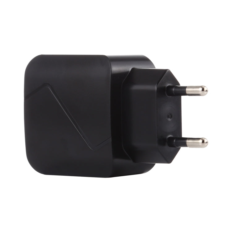 LZ-819A+C QC3.0 USB + PD 18W USB-C / Type-C Bộ Sạc Du Lịch Có Đèn Báo, Phích Cắm EU, Phích Cắm EU