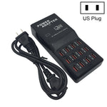 Đế sạc nhanh thông minh để bàn W-858 12A 12 cổng USB, AC100-240V, phích cắm US, phích cắm US
