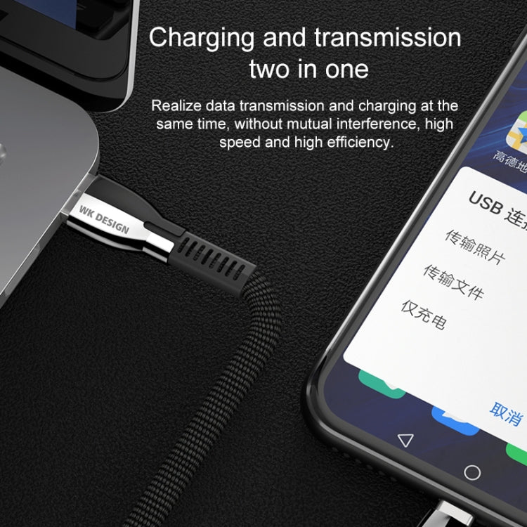 Cáp Sạc Đồng Bộ Dữ Liệu USB WK WDC-107i 1m 2.4A Hợp Kim Kẽm Thánh, Đầu 8 Pin