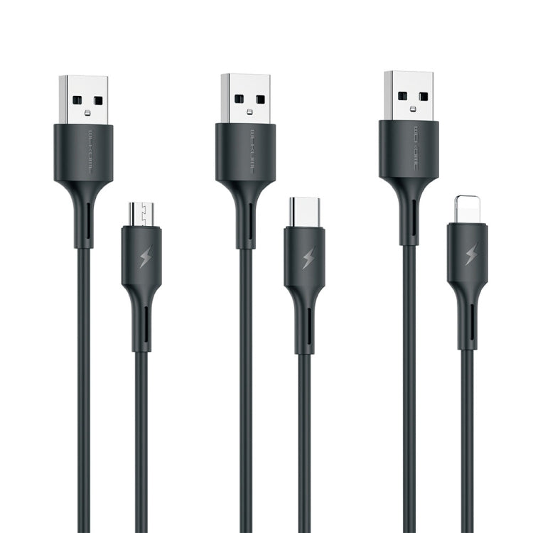 Cáp dữ liệu sạc nhanh 3A USB sang 8 chân WK WDC-136, USB sang 8 chân (Đen), USB sang 8 chân (Trắng)