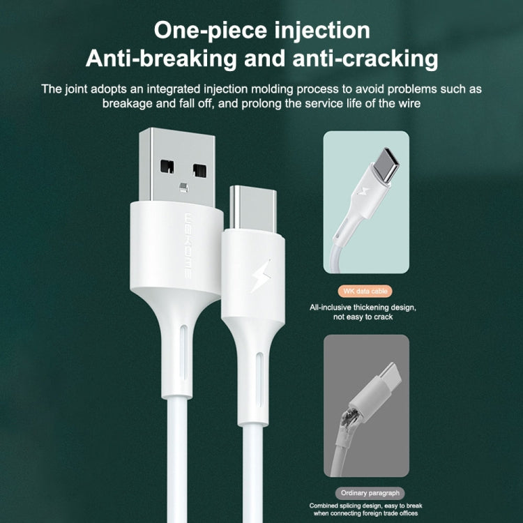 Cáp dữ liệu sạc nhanh 3A USB sang 8 chân WK WDC-136, USB sang 8 chân (Đen), USB sang 8 chân (Trắng)